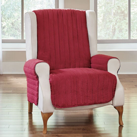 Reversible Plush Stripe Recliner Protector, Reversible Plush Stripe Recliner Protector,