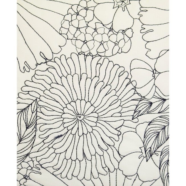 Fine Line Embroidered Floral 18x18 Indoor Outdoor Decorative Pillow, , alternate image number 2