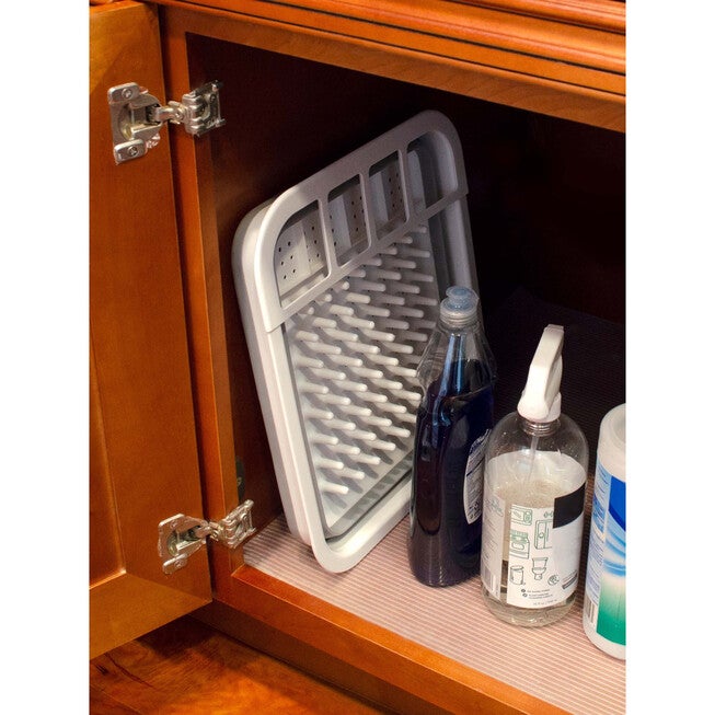 Collapsible Dish Rack, WHITE GRAY, hi-res image number 0