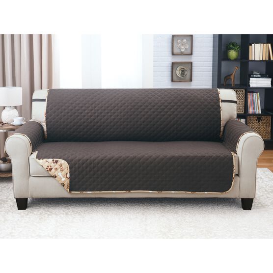 Printed Reversible Quilted Xl Sofa Protector, , alternate image number null