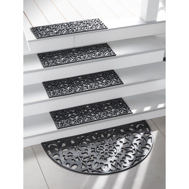 Recycled Rubber Stair Treads, Set of 4, BLACK, hi-res image number null