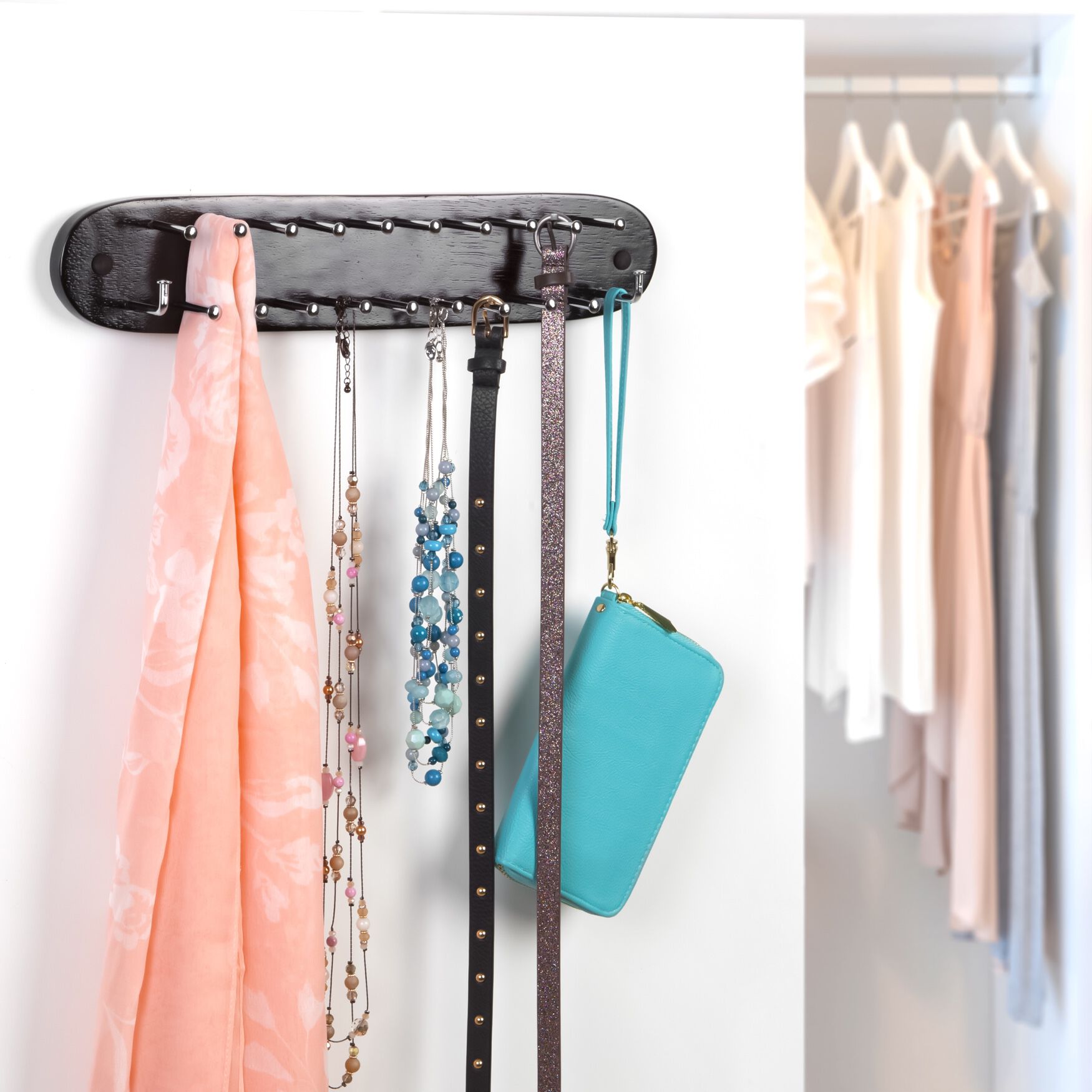 Wall mounted hotsell scarf rack