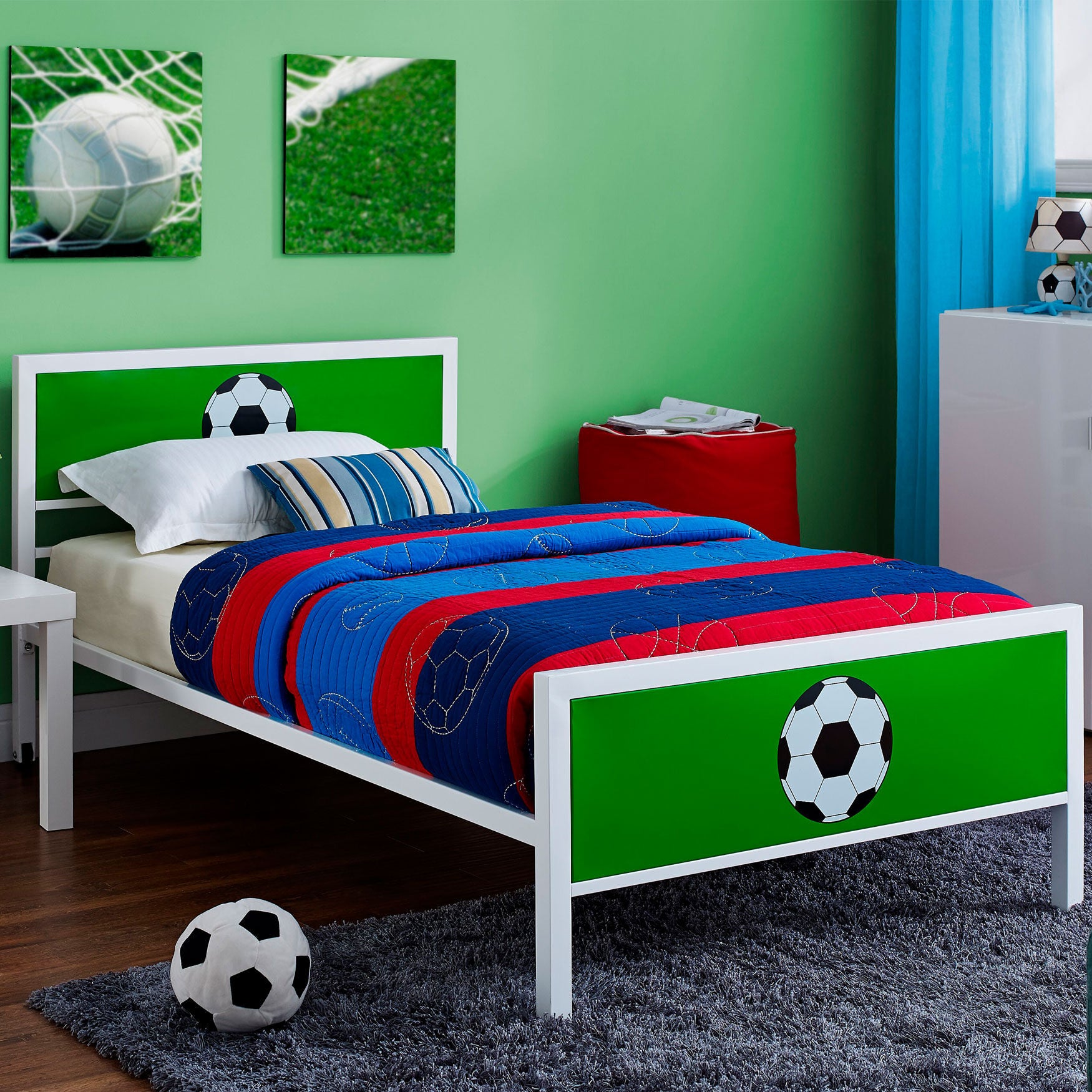Goal Keeper Twin Bed, GREEN, hi-res image number 0