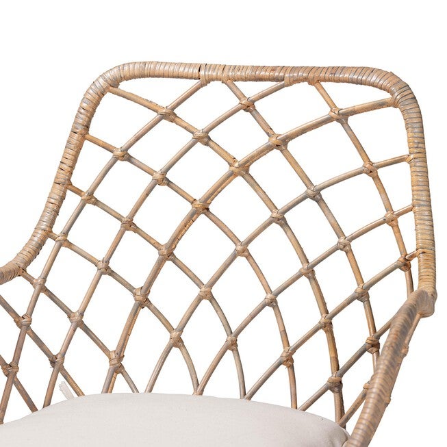 Ballerina Modern Bohemian Black Finished Rattan And Metal Dining Chair, , alternate image number 10