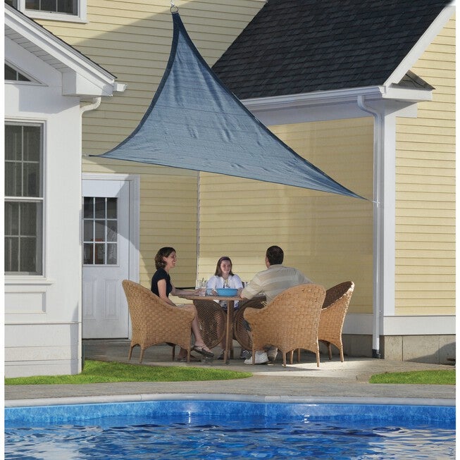 Shade Sail Triangle,12 x12 ft. Sea Blue, , on-hover image number null