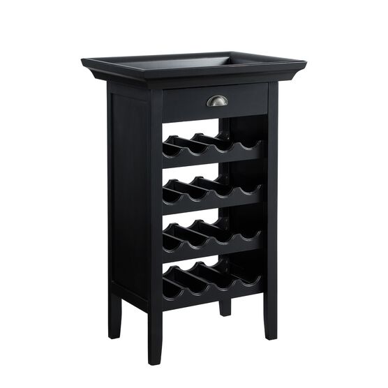 Black with "Merlot" Rub through Wine Cabinet, BLACK, hi-res image number null