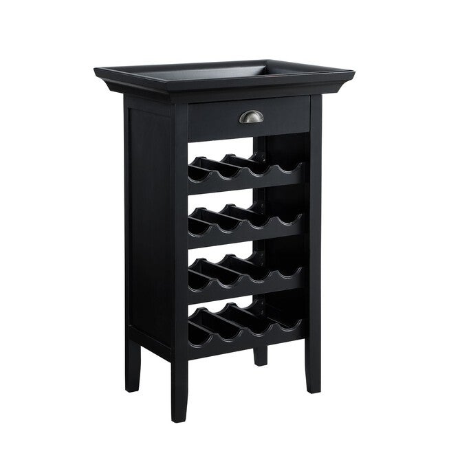 Black with "Merlot" Rub through Wine Cabinet, BLACK, hi-res image number 0