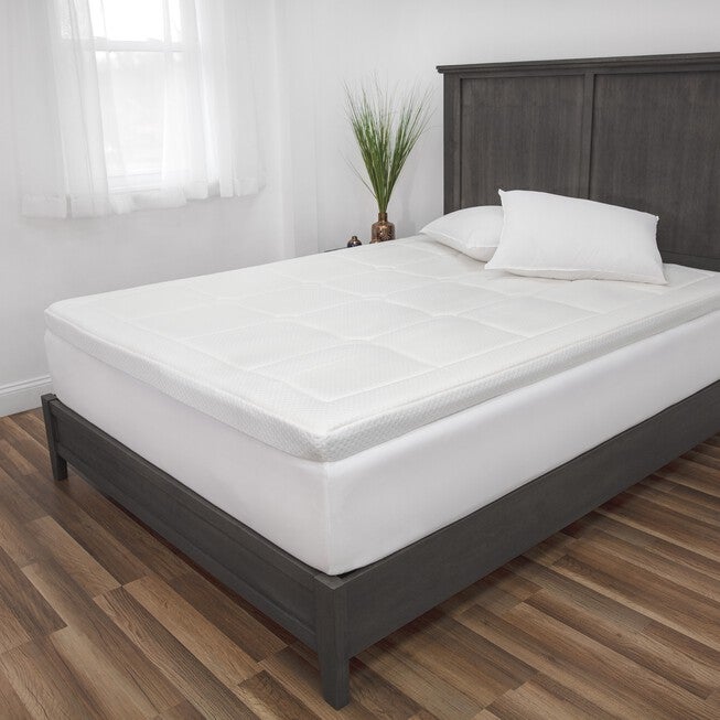 SensorPEDIC 3-Inch Majestic Gel-Infused Memory Foam Mattress Topper, WHITE, hi-res image number null
