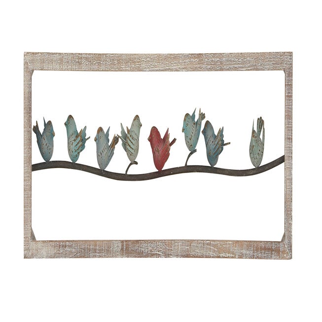 White Wood Farmhouse Birds Wall Decor, , alternate image number 2