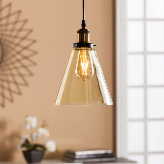 Colored Glass Mini Cone-Shaped Pendant Lamp , , on-hover image number null