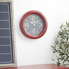 Round Red Wood Kensington Station Wall Clock, , alternate image number null