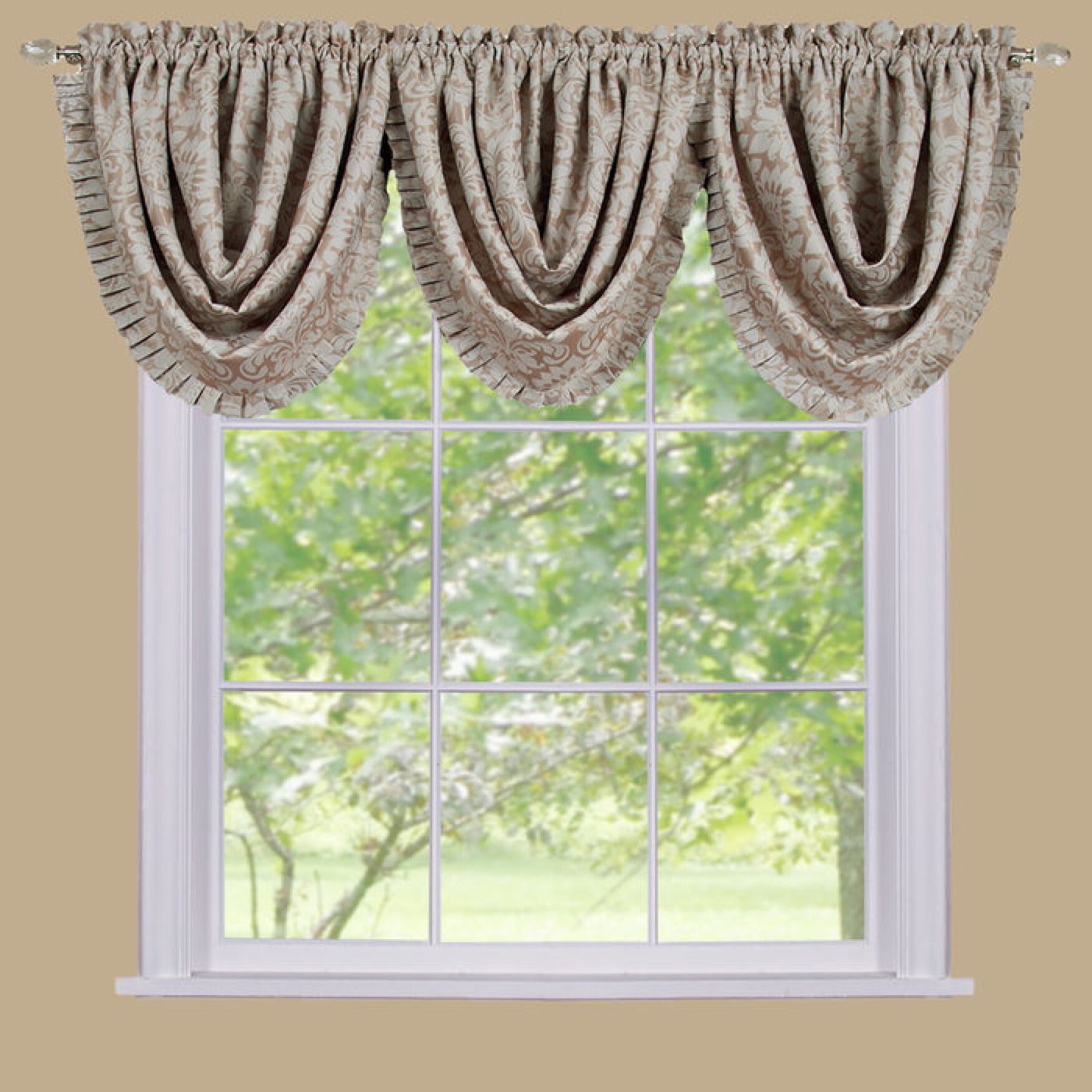 Ombre Waterfall Valance, TAN, hi-res image number 0