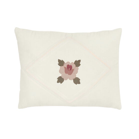 Ava Embroidered Cotton Breakfast Pillow, Ava Embroidered Cotton Breakfast Pillow,