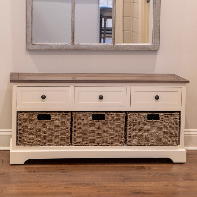 Montgomery Bench White and British Brown, , on-hover image number null