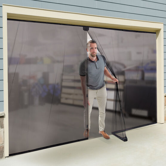 Double Garage Door Screen, BLACK, hi-res image number null
