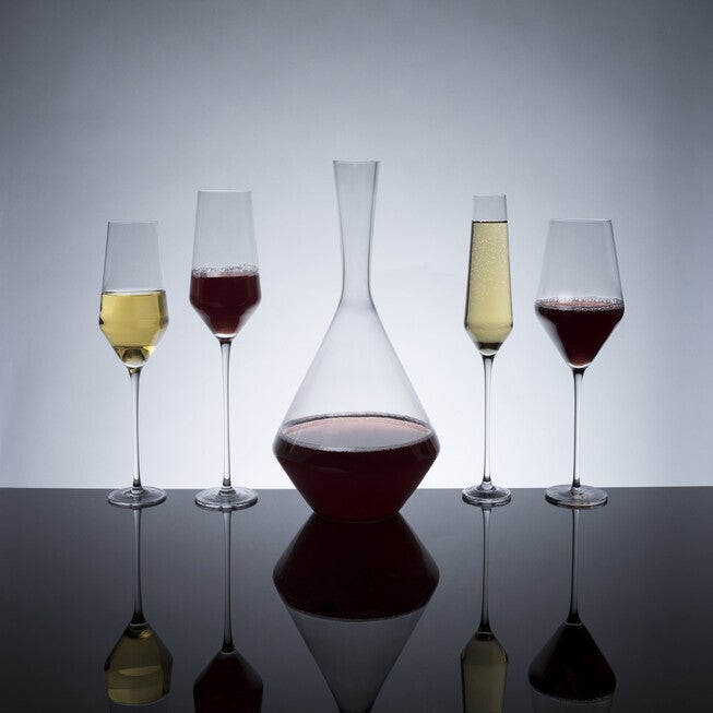 Angled Crystal Champagne Flutes, , alternate image number 4