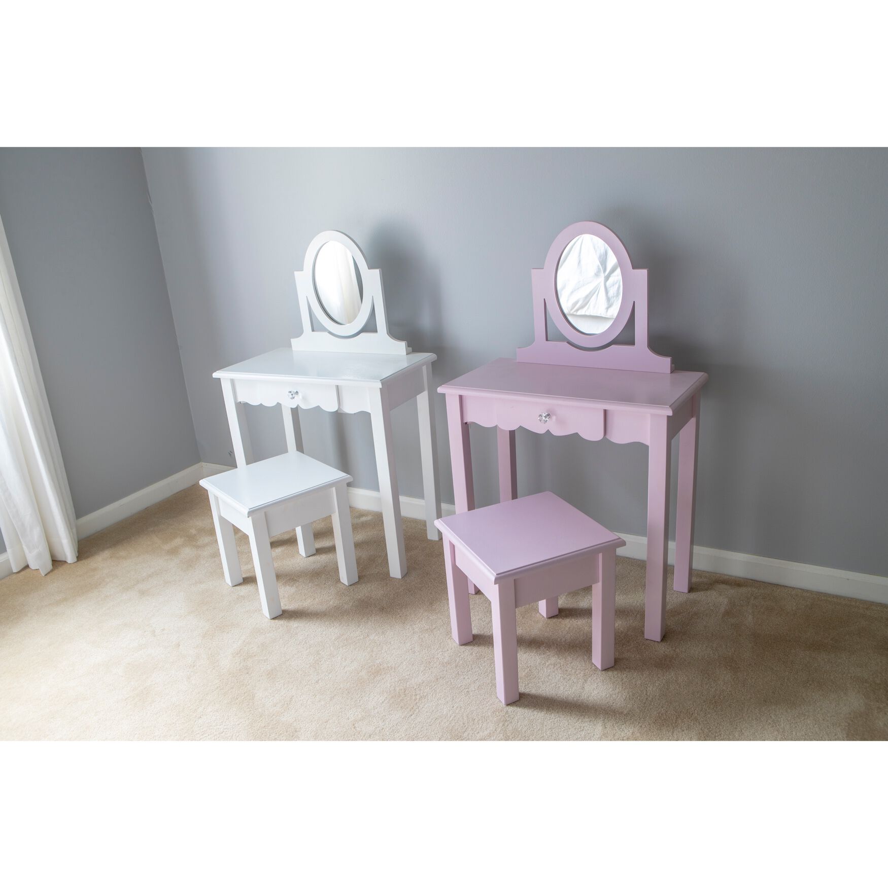 White Vanity with Mirror , , alternate image number 2