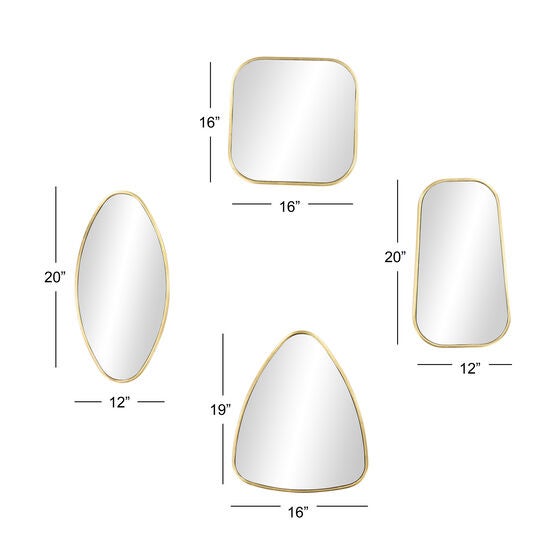 Cosmoliving By Cosmopolitan Set Of 4 Wall Mirror, , alternate image number null