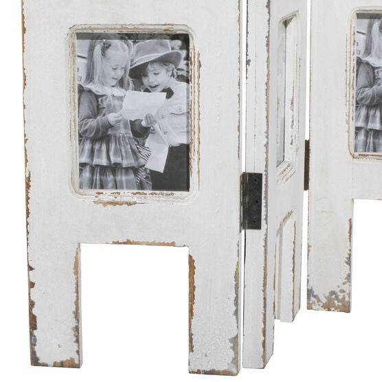 White Wood Farmhouse Room Divider Screen, 51 " x 1 " x 27 ", , alternate image number null