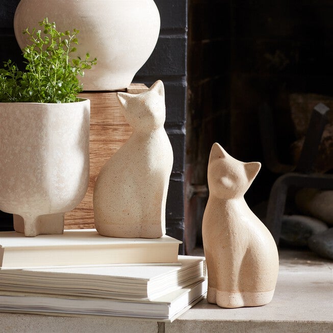 Ceramic Cat Decor (Set of 2), BEIGE, alternate image number 1