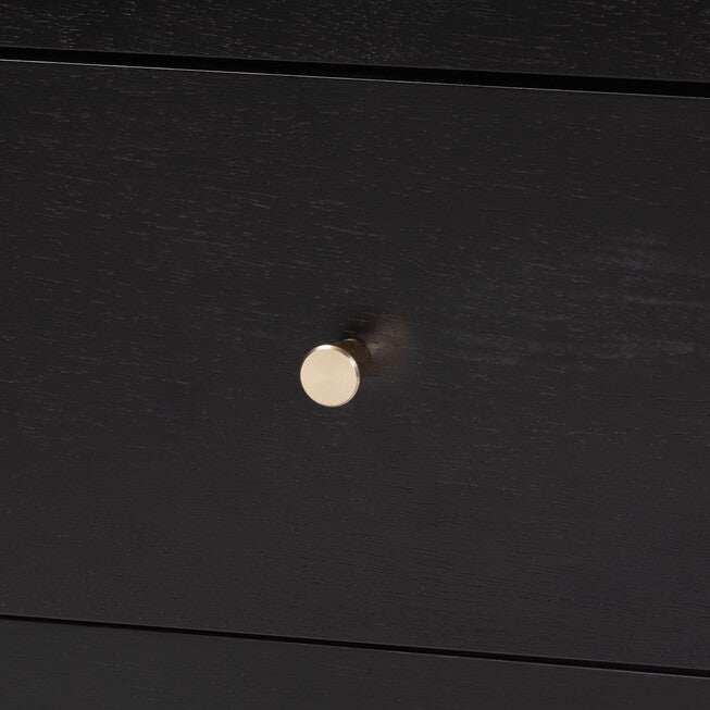 Baxton Studio Lucera Mid-Century Black 2-Drawer Bobbin Nightstand, BLACK, alternate image number 5
