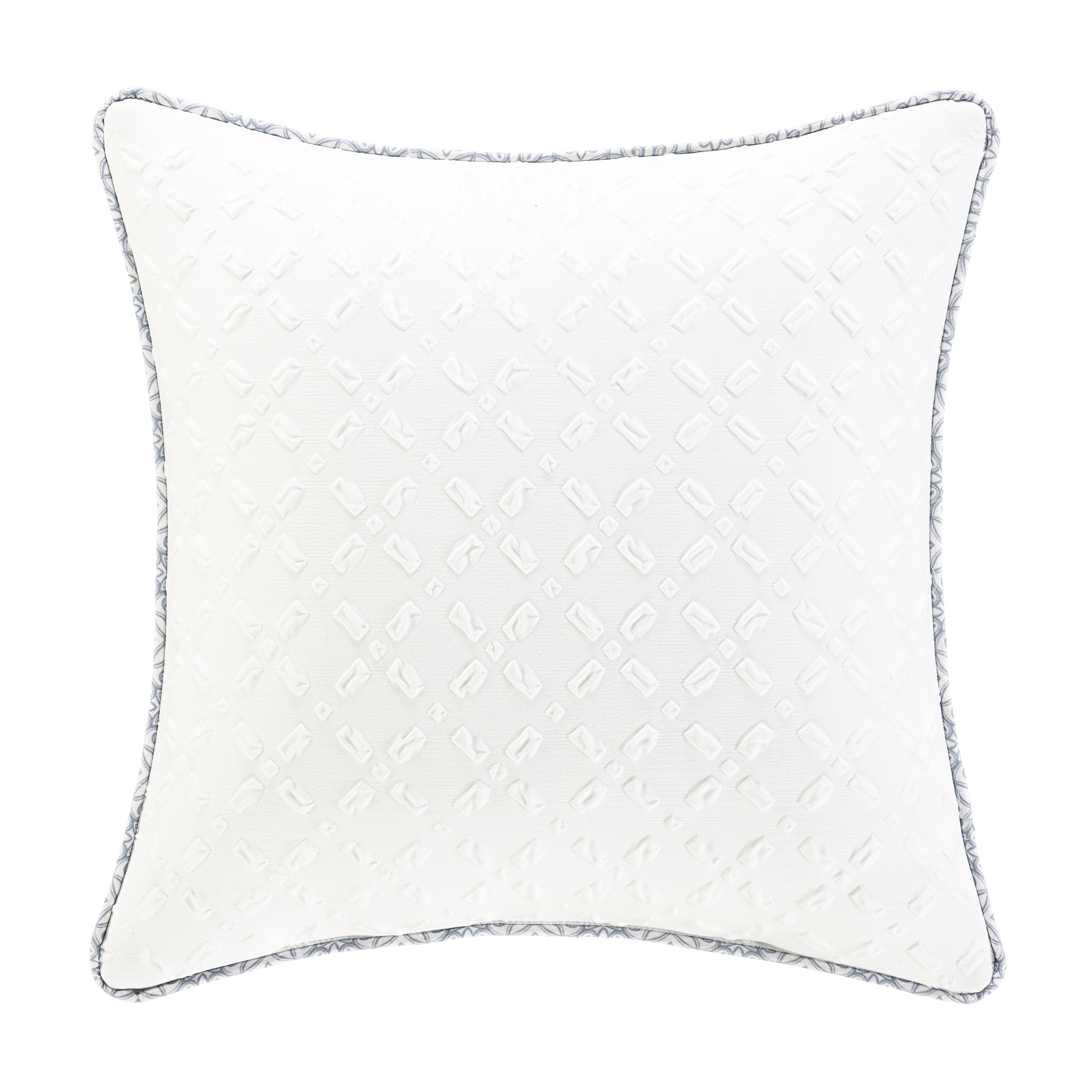 TRILOGY 16 inches SQUARE DECORATIVE THROW PILLOW, BLUE, on-hover image number 1