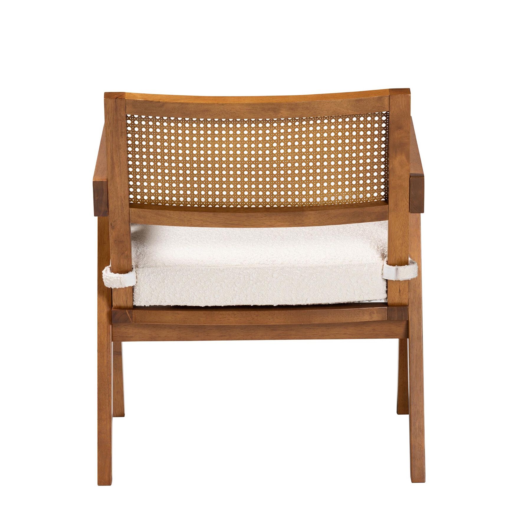 Jetsam Japandi Cream Boucle Fabric and Walnut Brown Finished Wood Arm Chair, , alternate image number 9