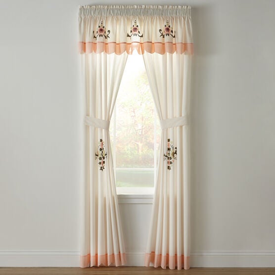 Ava Embroidered Panel Set with Tiebacks, Ava Embroidered Panel Set with Tiebacks,