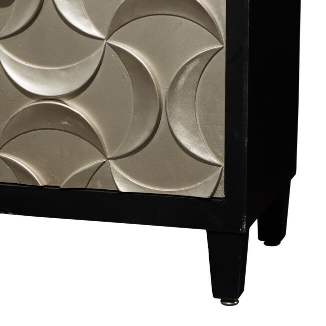 Modern Rectangular Black Wooden Crescent Moon Cabinet, 32 inchesH x 31 inchesL x 16 inchesW, , alternate image number null