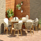 Set Of 2 Light Brown Aluminum Outdoor Dining Chair, , alternate image number null