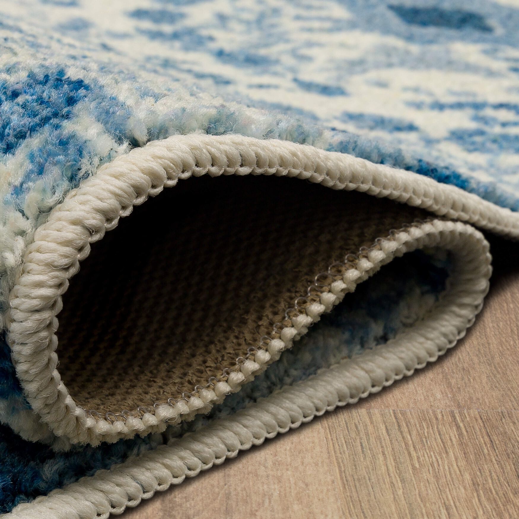 Damask Tile Navy Kitchen Rug, , alternate image number 4