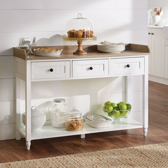 Beaumont 3-Drawer Console, WHITE Beaumont 3-Drawer Console, WHITE