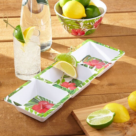 Hibiscus 3-Section Tray, MULTI Hibiscus 3-Section Tray, MULTI
