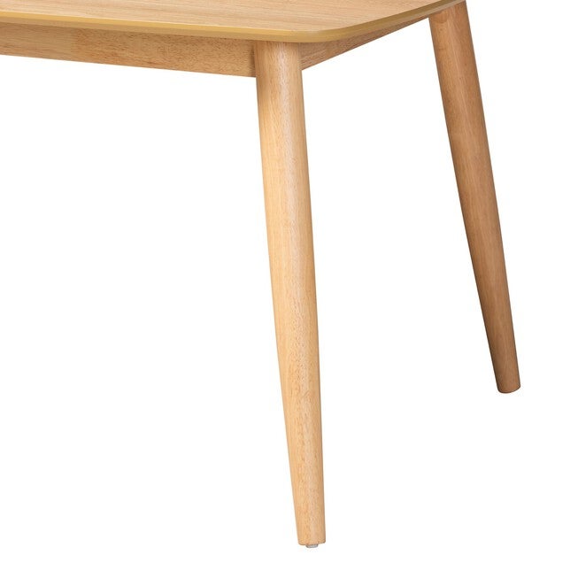 Flora Mid-Century Modern Black Finished Wood Dining Table, , alternate image number null