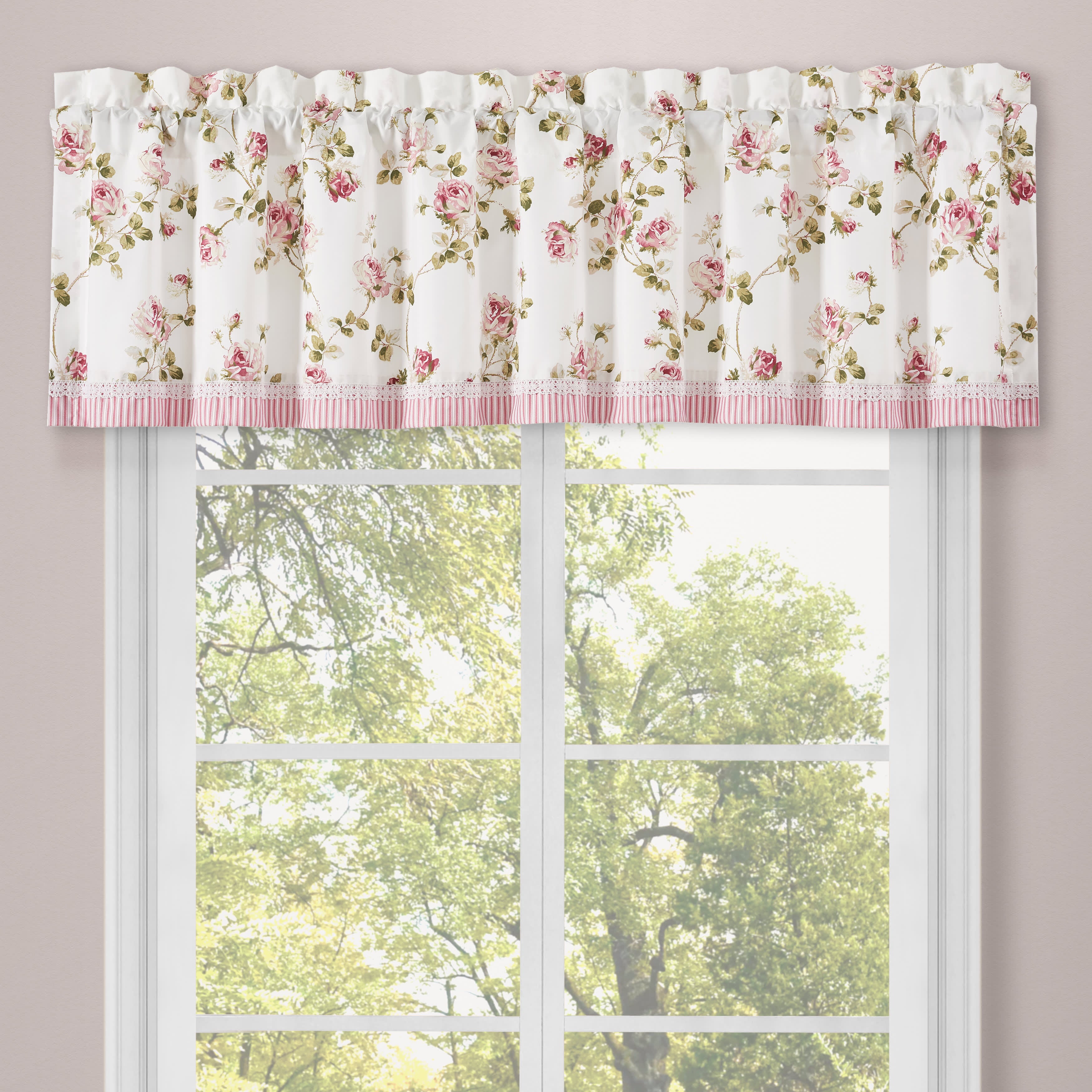 Rosemary Window Straight Valance, ROSE, hi-res image number 0