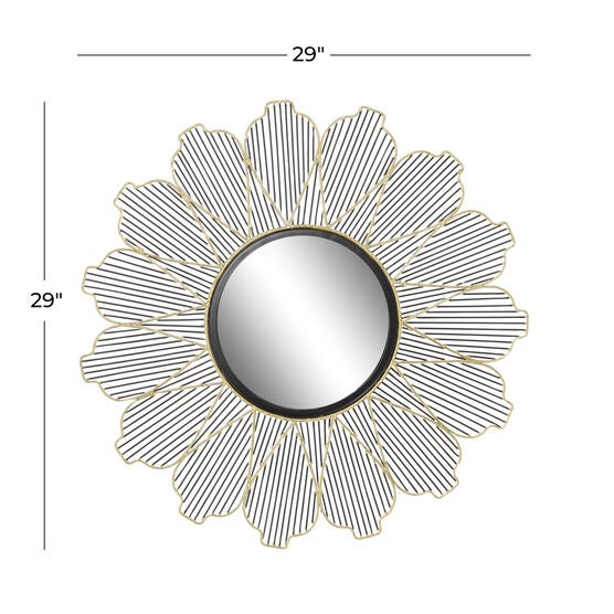 Black Contemporary Metal Wall Mirror, , alternate image number null