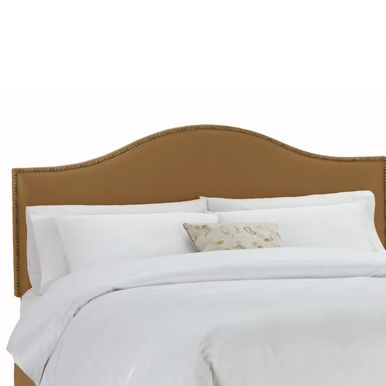 Queen Size Upholstered Curved Top Nail Button Border Headboard, 62'Lx4'Wx51'H, Queen Size Upholstered Curved Top Nail Button Border Headboard, 62'Lx4'Wx51'H,