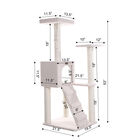Fleece Covered 53" High Real Wood Cat Tree, , alternate image number null