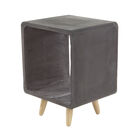 Black Fiber Clay Industrial Outdoor Accent Table, BLACK, hi-res image number null