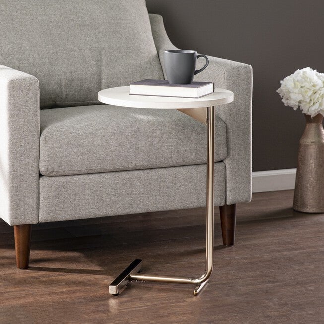 Glenmaro Round C Table, WHITE, hi-res image number 0