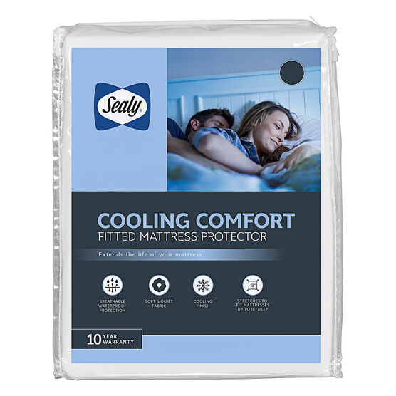 Sealy Cool Comfort Mattress Protector, WHITE, hi-res image number null