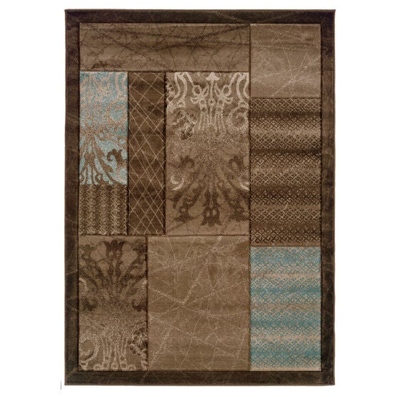 Milan Brown/Black 8'X10' Area Rug, BROWN BLOCK Milan Brown/Black 8'X10' Area Rug, BROWN BLOCK