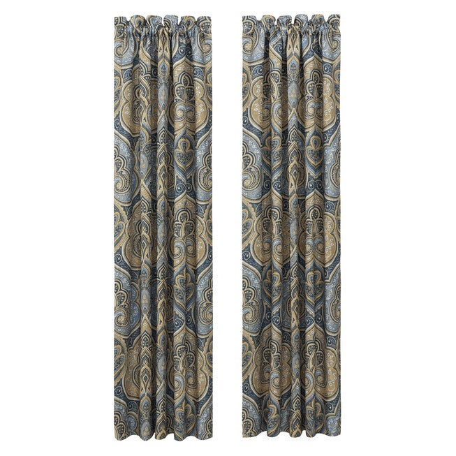 Messina Navy 84 Inch Window Panel Pair, NAVY, alternate image number null