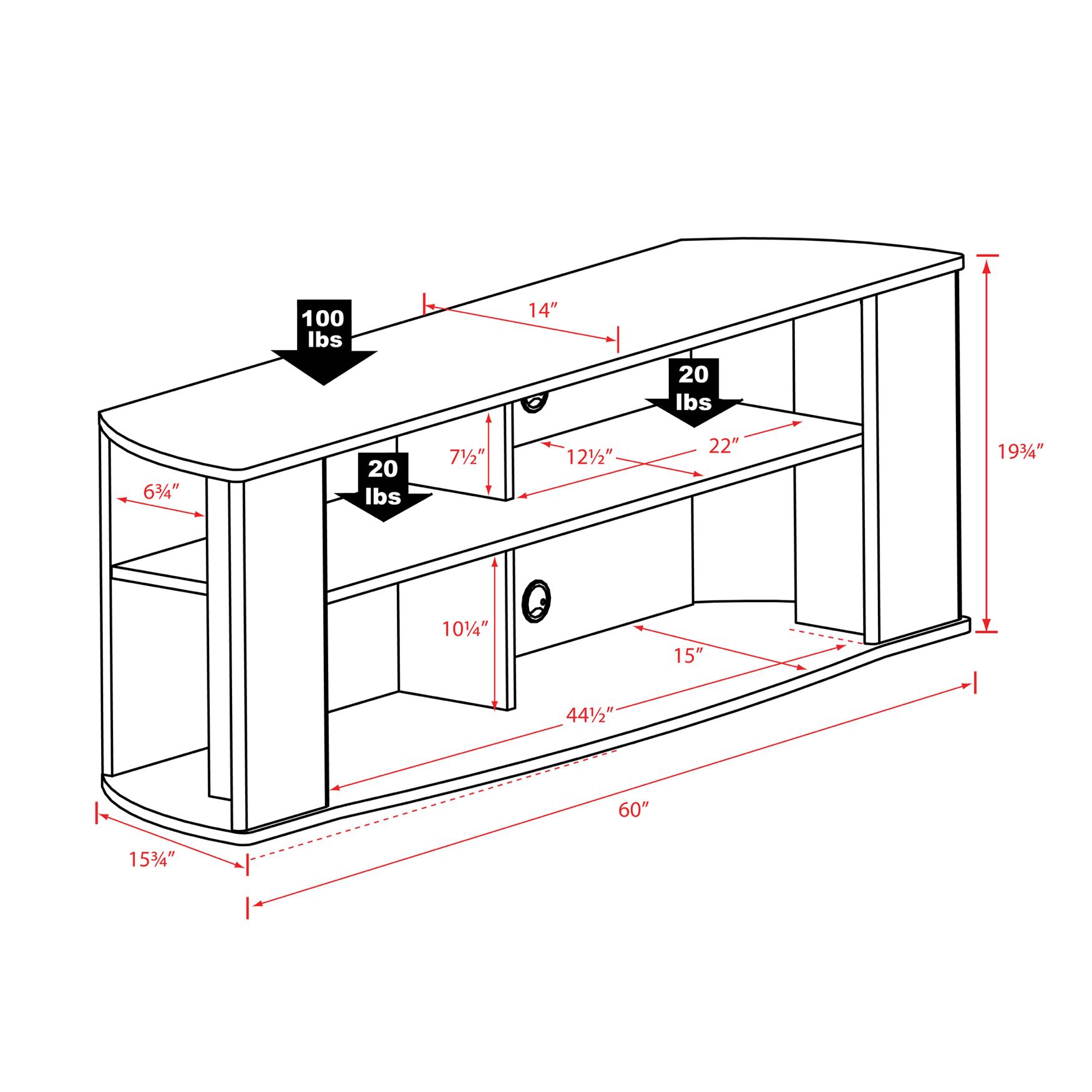 Prepac Essentials 60-inch TV Stand, Black, , alternate image number 4