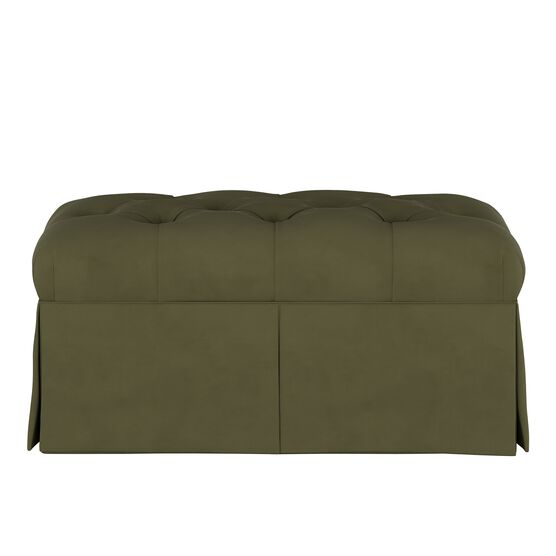 Velvet Skirted Storage Bench, , on-hover image number null
