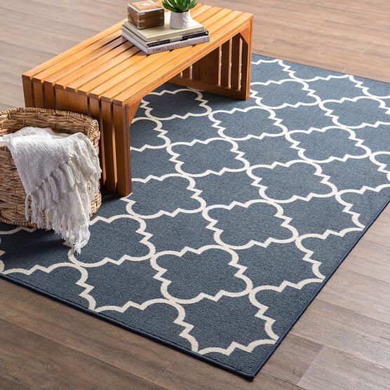 Fancy Trellis Navy 5' X 7', , alternate image number null