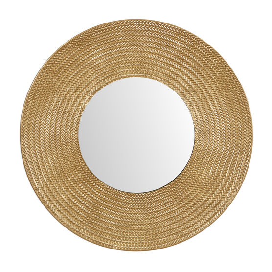 Gold Metal Contemporary Wall Mirror, GOLD, hi-res image number null