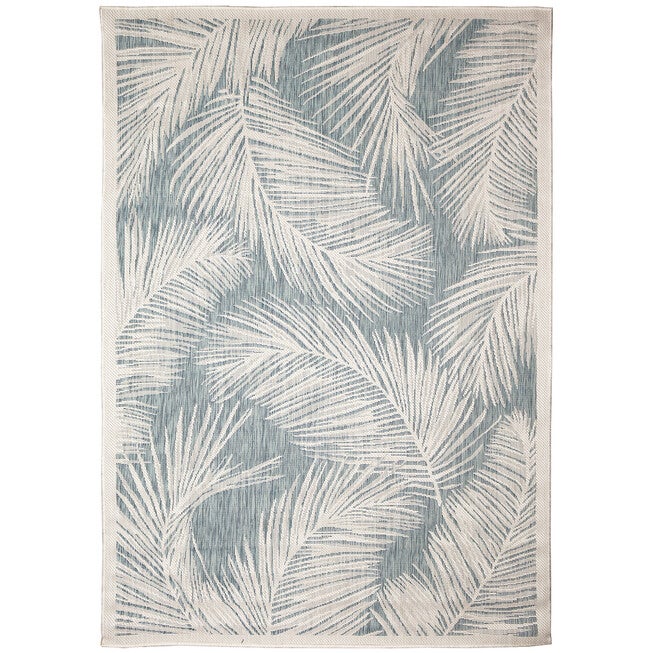 Carmel Fronds Indoor/Outdoor Area Rug Aqua, AQUA, hi-res image number 0