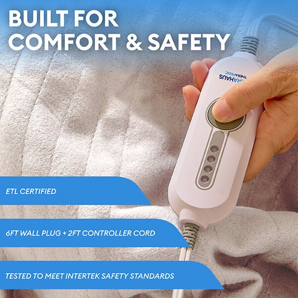 50 inches x 60 inches Ivory Heated Blanket, IVORY, alternate image number 2