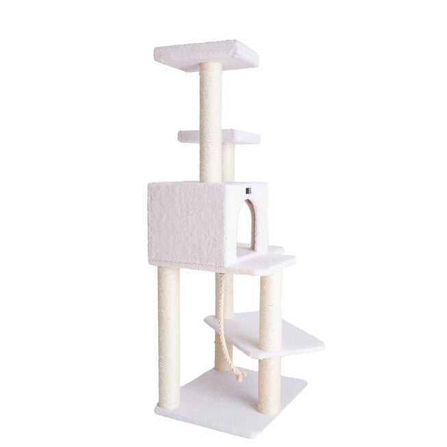 Real Wood 57 inches Fleece Covered Cat Tree Climber, , alternate image number null